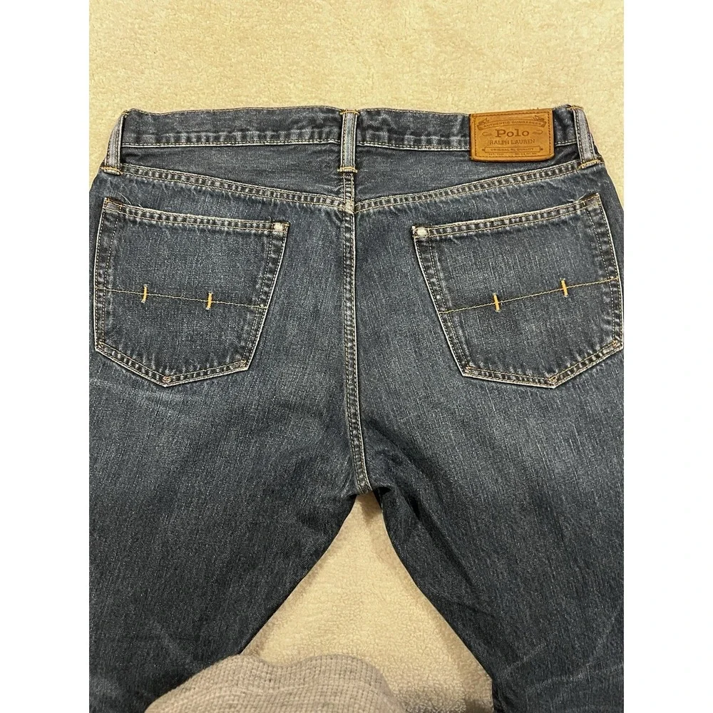 Vintage Men's Polo Ralph Lauren Hampton Straight Selvedge Jeans Size‎ 34x30 Blue
